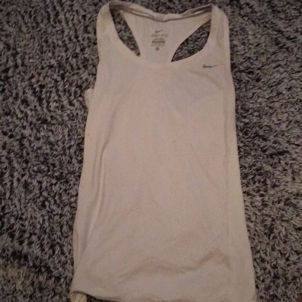 White Nike Dri-Fit tank top